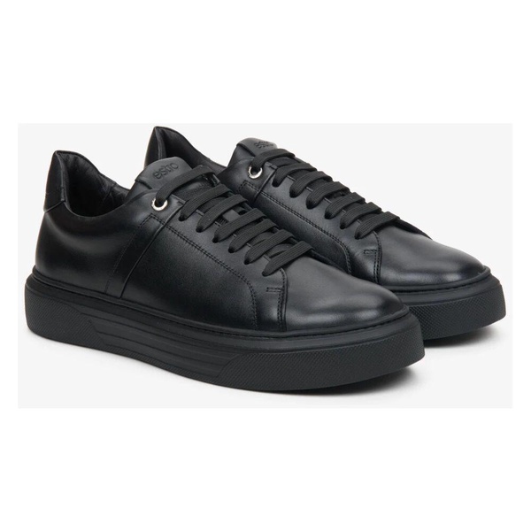 Luxury Black Leather Sneakers