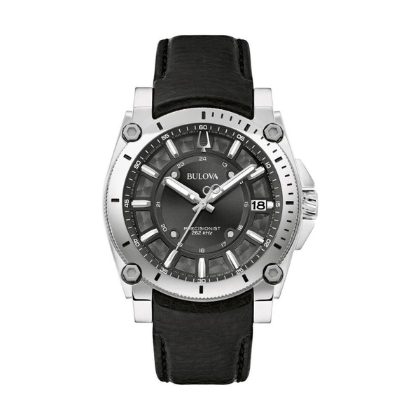 Precisionist Black Leather Strap Watch