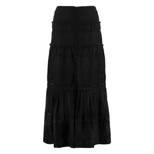 Cotton Lace Long Skirt with Slit