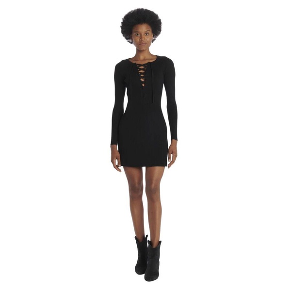 Black Rib Minidress
