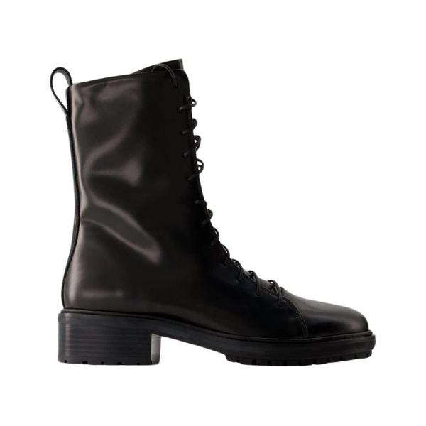 Black Leather Ankle Boots