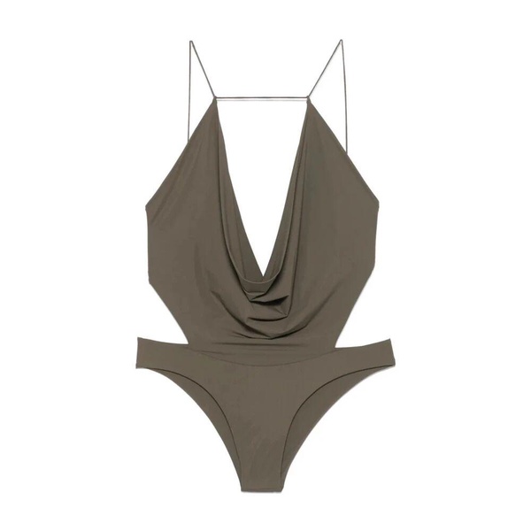 Plunging Neckline Bodysuit with Adjustable Back Laces