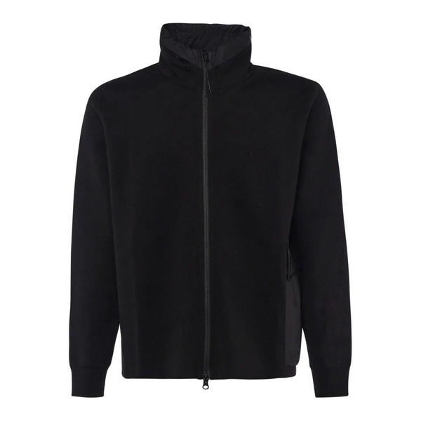 Black Cotton Zip Sweater
