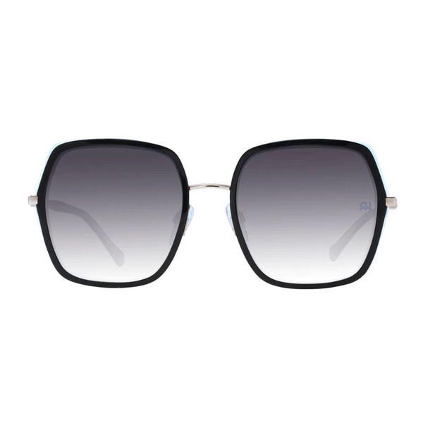 Black Square Metal Sunglasses with Gradient Lenses