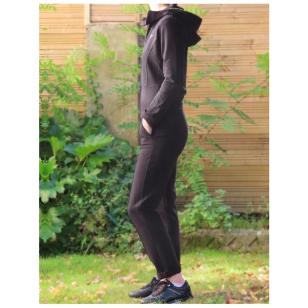 Hooded Jumpsuit in Cotton Elastane