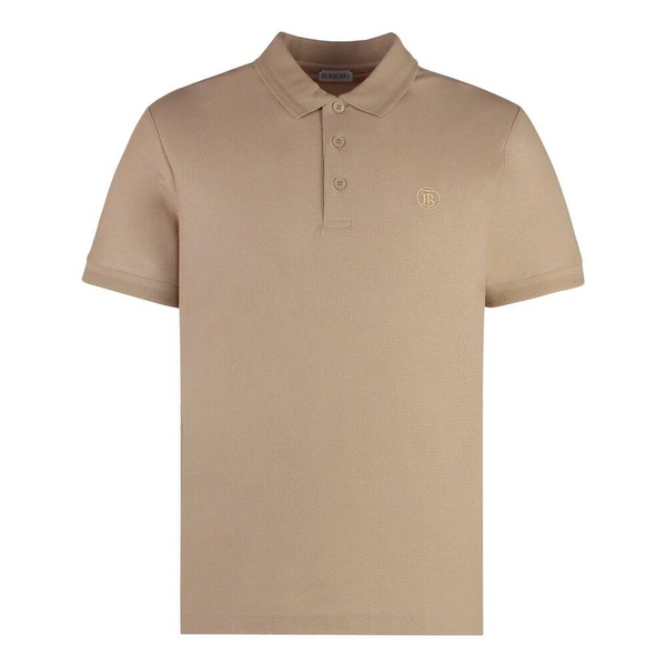 Cotton Polo Shirt with Ribbed Edges