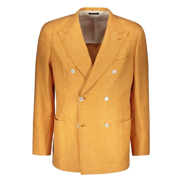 Silk and wool peak lapel jacket
