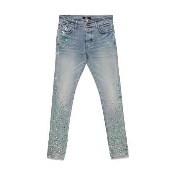 Light Blue Paint Splatter Skinny Jeans