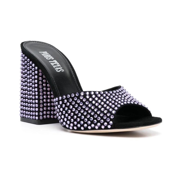 Crystal-Embellished Purple Mules