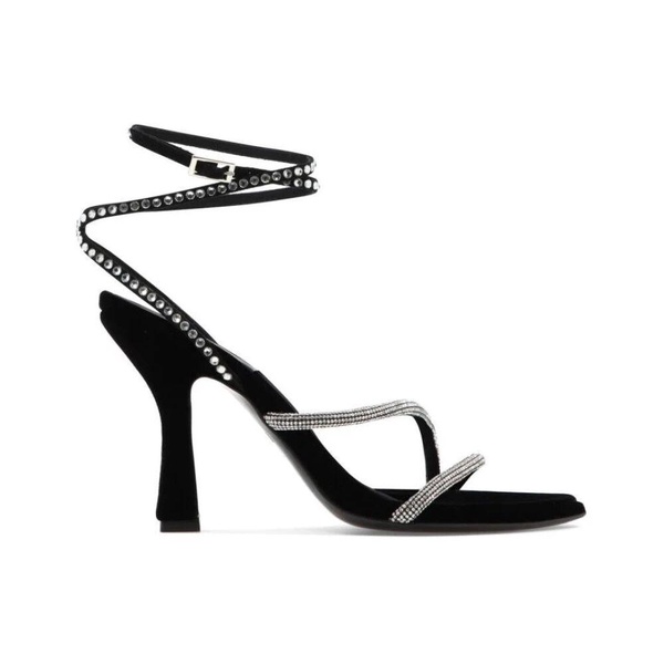 Velvet heeled sandals