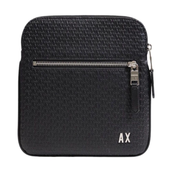 Black Zip Shoulder Bag with Pockets