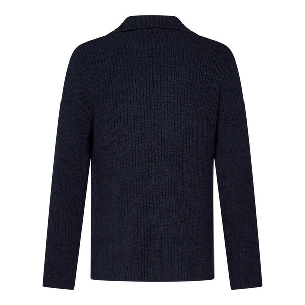 Blue Cotton Jacket Regular Fit