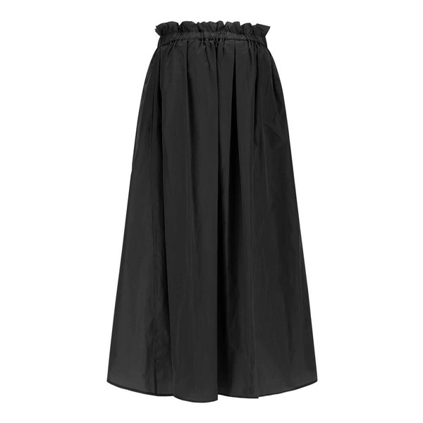 Black Flared Midi Skirt Water-Repellent