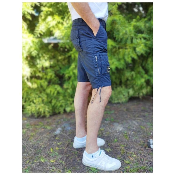 Cotton Bermuda Shorts with Military Pockets