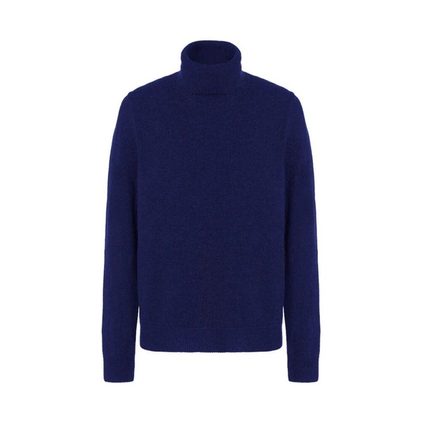 Blue Wool Turtleneck Sweater for Men