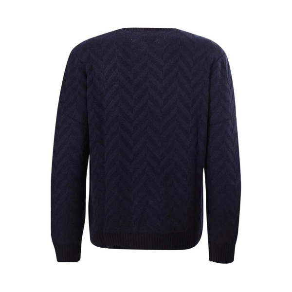 Black Logo Print Wool Sweater