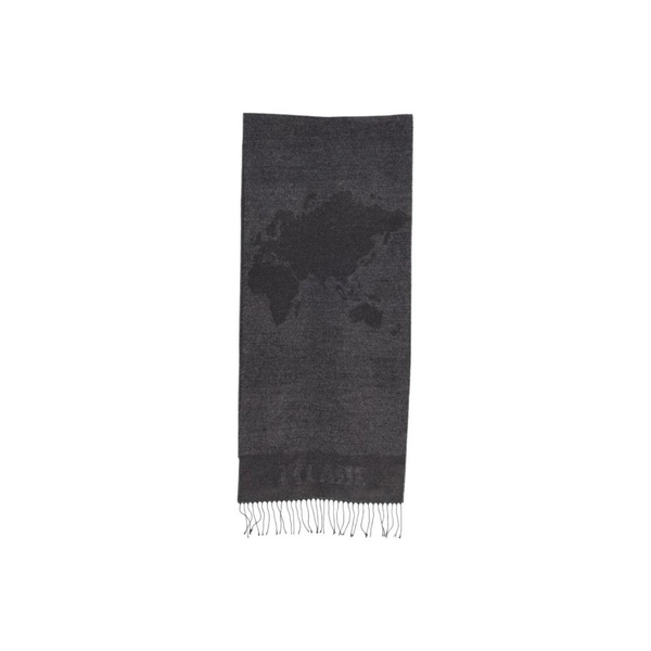 Elegant Wool Blend Black Scarf