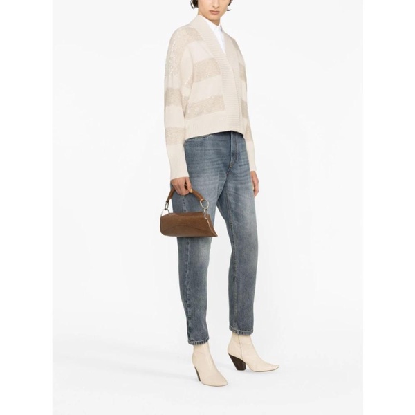 Striped Sequin-Embellished Cardigan