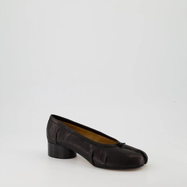 Tabi Ballerina Shoes Black Leather