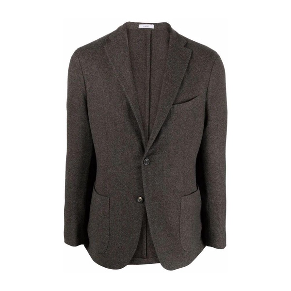 Grey Wool Jacket with Classic Lapels