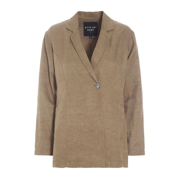 Elegant Nutmeg Blazer Jacket with Bows