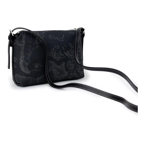 Black Tote Bag Leather Cotton Blend