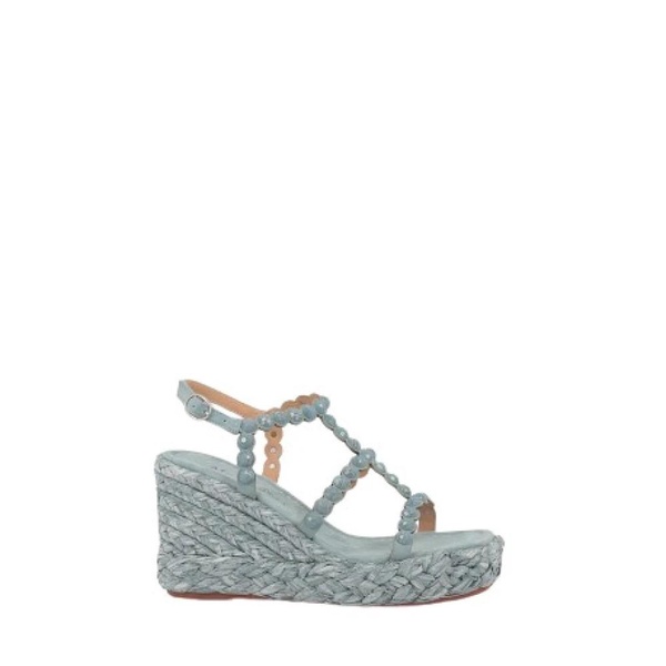 Blue Wedge Sandals