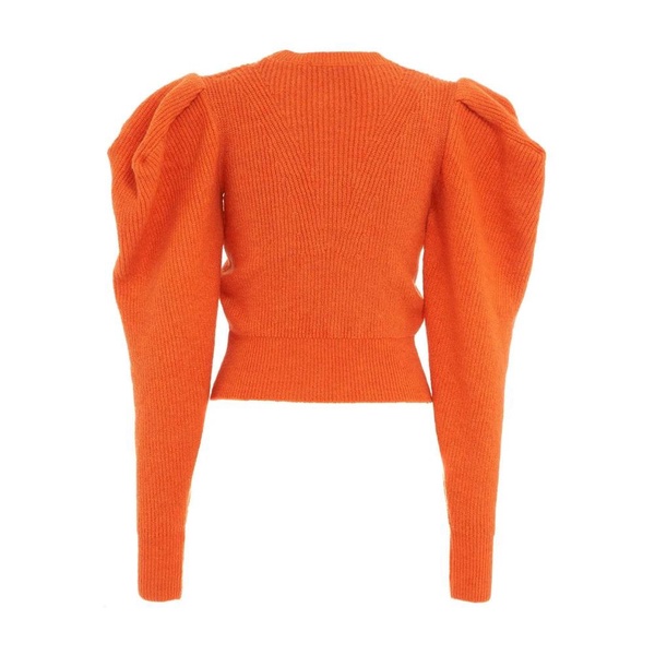 Knitwear with Round-neck and Puff Sleeves