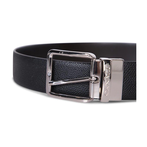 Black Grained Leather Belt