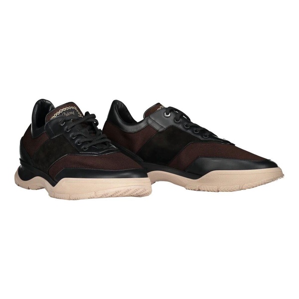 Suede Insert Leather Sneakers