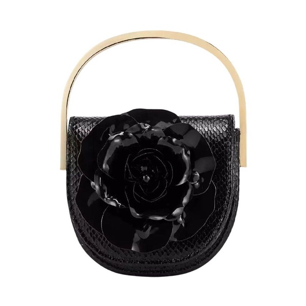 Black Paris Rose Micro Handbag