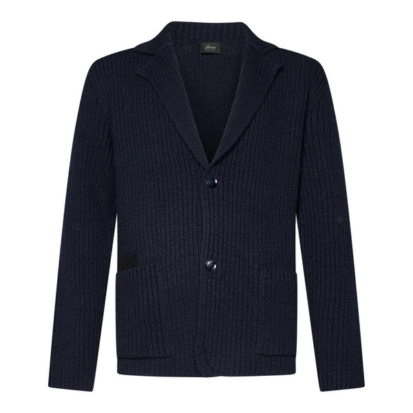 Blue Cotton Jacket Regular Fit