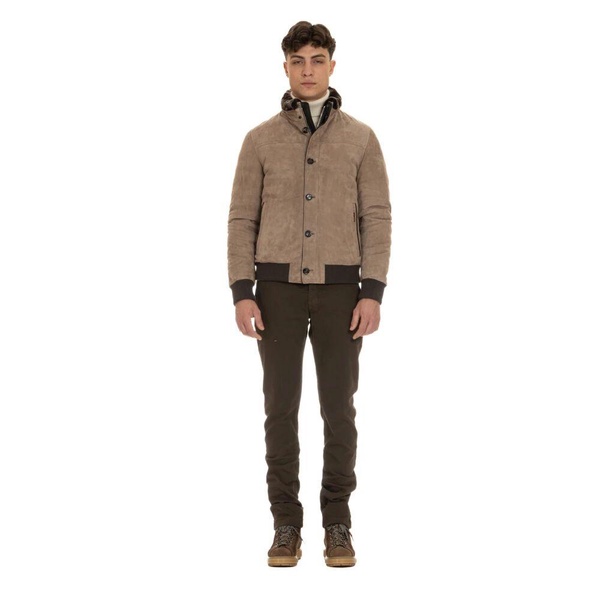 Dove Grey Suede Puffer Jacket