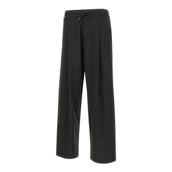 Black Pinstripe Wide Leg Trousers