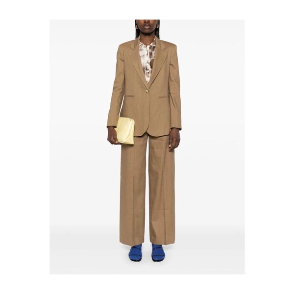 Brown Trousers with Olive Green Details