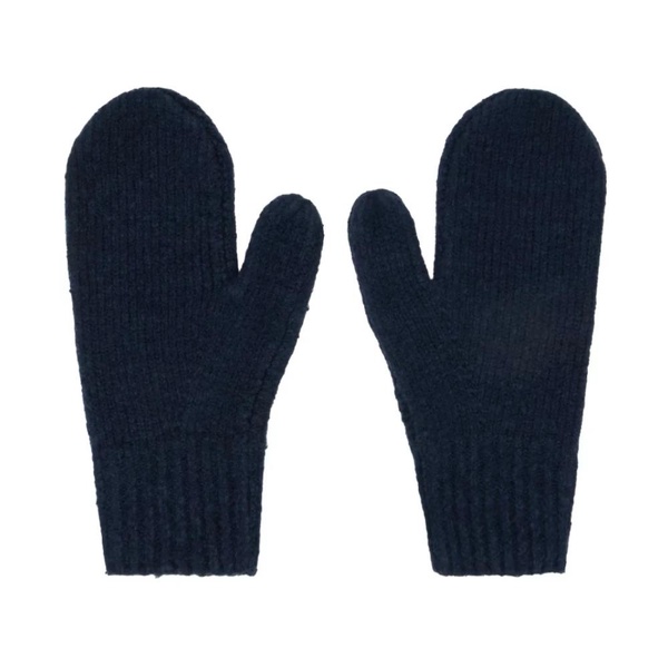 Navy Knit Mittens Gloves