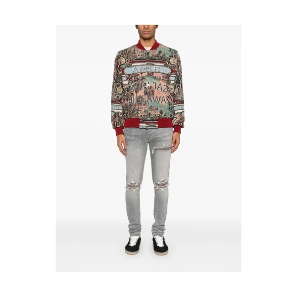 Light Grey Ripped Jeans with Button Fly