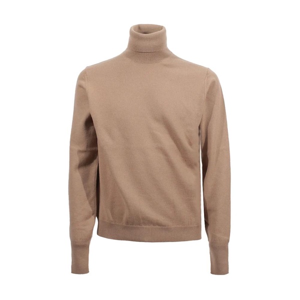 Cashmere Turtleneck Sweater Camel Slim Fit