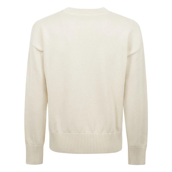 Embroidered logo cotton and wool sweater