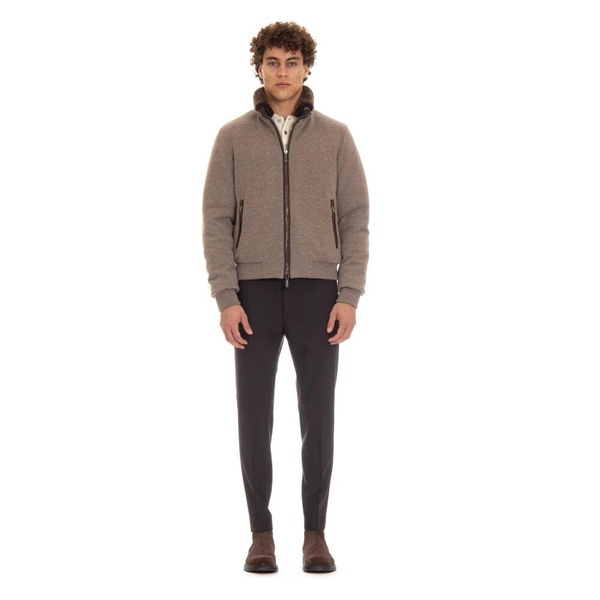 Dove Grey Quilted Wool Coat