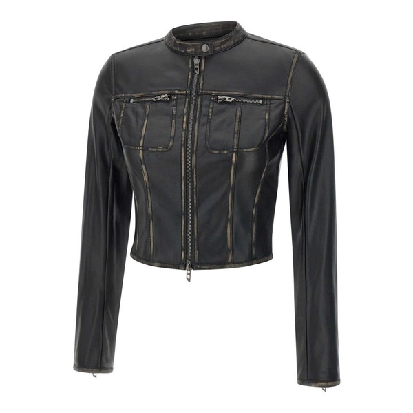Black Biker Jacket with Zip Pockets