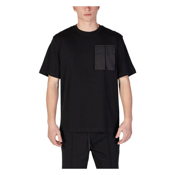Black Cotton Round Neck T-Shirt