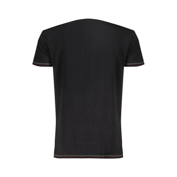 Black Cotton Outer T-Shirt with Print