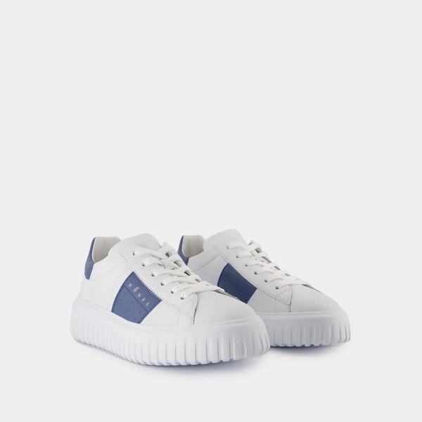 Stripes Leather Sneakers White