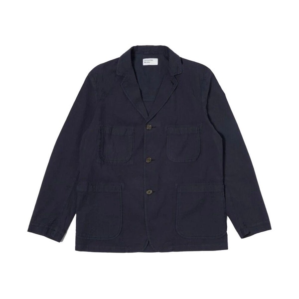 Navy Seersucker Five-Pocket Jacket