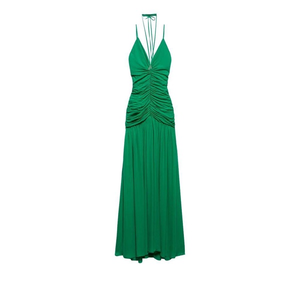 Green Draped Maxi Dress