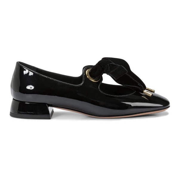 Black Leather Ballerina Shoes