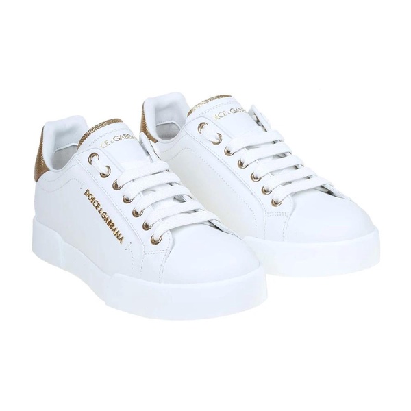 Portofino Sneakers White Leather Logo Pearl