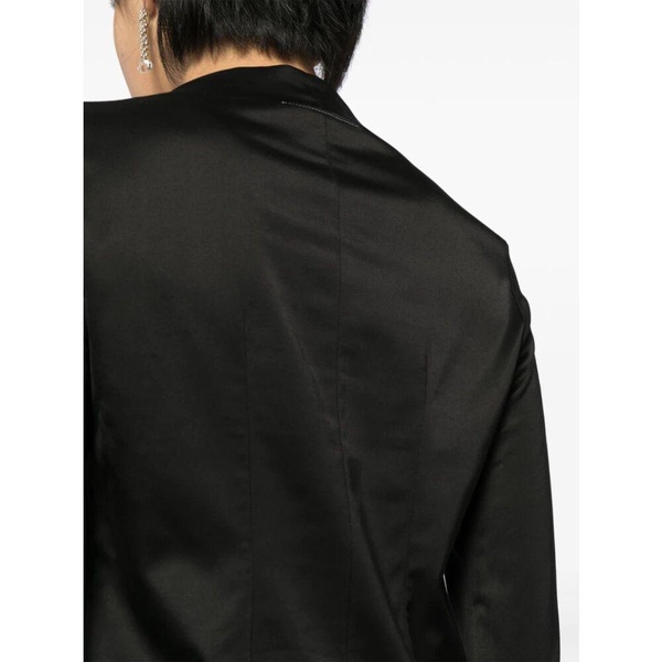 Black Satin Logo Top
