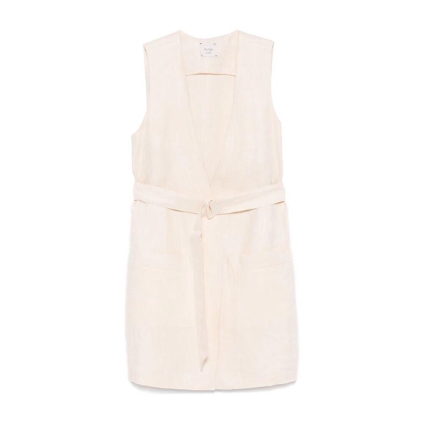 Beige Sleeveless V-Neck Sweater